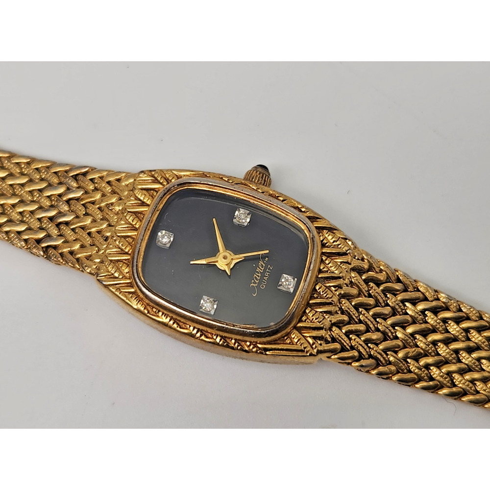 Vintage Xavier Ladies Watch 18mm Gold Tone 7'' - New Battery
